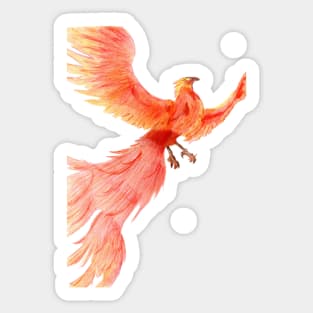 Rising from the Ashes- Phoenix Bright Red Sticker